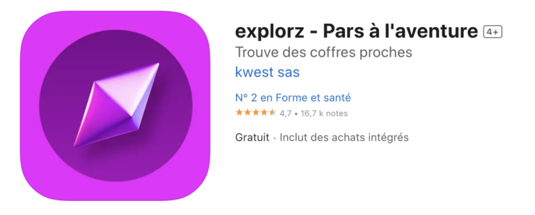 application mobile pour se motiver à marcher et sortir : explorz